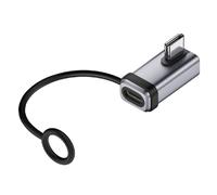 cablecc - Adaptador de extensión USB 5.0 de 240 W, 80 Gbps, perfil bajo, ángulo izquierdo/derecho, con llavero, 16 K, 8 K, 5 K, compatible con USB 4.0, Thunderbolt 3/4/5