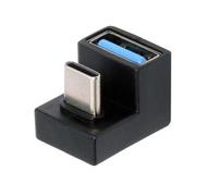 cablecc Adaptador de extensión USB-C OTG a USB 3.0 hembra en ángulo de 360 grados hacia arriba hacia abajo para teléfono celular y tableta