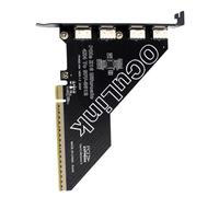cablecc Adaptador PCIe 4.0 X16 a Oculink de 4 puertos, adaptador de tarjeta de expansión SFF-8611/8612 a PCI Express con soporte de ranura de 12 cm