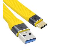 Cablecc Amarillo 10Gbps USB 3.1 Tipo C macho a USB3.0 Tipo A macho plano delgado FPC Cable de datos para portátil y teléfono