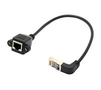 cablecc Cable alargador de red Ethernet de 90 grados, STP, UTP, Cat-5e, macho a hembra, 30 cm