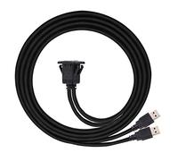 cablecc - Cable alargador USB 3.0, Impermeable, 1 m, AUX con Soporte para Panel de salpicadero de Coche (USB 3.0 Dual)