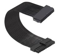 Cablecc Cable de alimentación ATX3.0 de 24 pines a 24 pines macho a hembra de extensión con funda para placa base de escritorio, suministro de PC, 1 pie