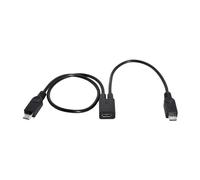 cablecc Cable de carga micro USB hembra a 2 conectores micro USB macho para S5 i9600 S4 I9500 Note2 N7100 S3 I9300 S2 9100