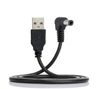 cablecc - Cable de carga USB 2.0 tipo A macho a conector de cilindro de ángulo recto de 90 grados, 5,5 x 2,5 mm, CC 5 V, 80 cm