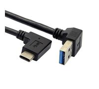 cablecc Cable de Datos Macho Reversible USB 3.1 USB-C en ángulo a 90 Grados hacia Abajo para Tablet y teléfono móvil