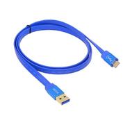 cablecc Cable de datos USB 3.0 ultra plano delgado tipo A macho a USB-C tipo C macho de 10 Gbps, color azul para disco, SSD, cámara, portátil, computadora, 50 cm