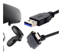 cablecc - Cable de datos USB 3.1 Tipo-C en ángulo de 90 grados con doble tornillo de bloqueo a USB 3.0 estándar para cámara (2 m)