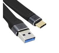 cablecc Cable de datos USB 3.1 tipo C macho a USB 3.0 tipo A macho, plano y delgado, FPC, de 10 Gbps, para laptop y teléfono