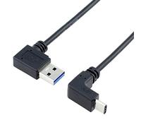 cablecc Cable de datos USB 3.1 USB-C hacia arriba hacia abajo en ángulo a 90 grados a la izquierda macho para tablet y teléfono (100 cm)