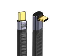 cablecc Cable de datos USB 4 de 40 Gbps, 240 W, USB-C tipo C macho a macho, 100 W, 8 K, plano, delgado, FPC, en ángulo para laptop, teléfono de 13 cm
