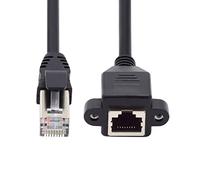 Cablecc Cable de extensión de red Ethernet LAN macho a hembra 8P8C FTP STP UTP CAT 5e de 30 cm con agujeros de montaje en panel