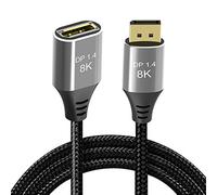 Cablecc - Cable de extensión DisplayPort 1.4 8K 60Hz macho a hembra Ultra HD UHD 4K 144Hz DP a DP 7680x4320 para vídeo, PC, ordenador portátil, TV