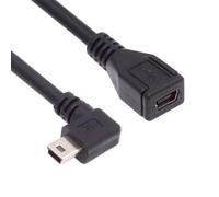 cablecc Cable de extensión mini USB de 5 pines macho a hembra en ángulo recto de 90 grados para cámara GPS de 30 cm