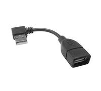 cablecc Cable de extensión tipo USB 2.0 tipo A macho en ángulo izquierdo a USB hembra de 90 grados, 10 cm