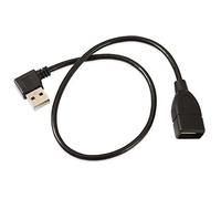 cablecc Cable de extensión tipo USB 2.0 tipo A macho en ángulo izquierdo a USB hembra de 90 grados, 40 cm