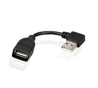 cablecc Cable de extensión tipo USB 2.0 tipo A macho en ángulo recto a USB hembra de 90 grados, 10 cm