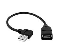 cablecc Cable de extensión tipo USB 2.0 tipo A macho en ángulo recto a USB hembra de 90 grados, 20 cm