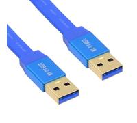 cablecc - Cable de extensión ultraplano y delgado de 5 Gbps USB 3.0 tipo A macho a USB 3.0 tipo A macho, color azul, para disco SSD, cámara y datos (1 m)