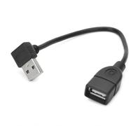cablecc Cable de extensión USB 2.0 tipo A macho en ángulo hacia abajo a USB hembra de 90 grados, 20 cm