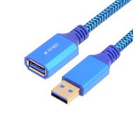 cablecc Cable de extensión USB 3.0 tipo A macho a USB 3.0 A hembra de 5 Gbps para disco SSD, datos de cámara, azul, 30 cm