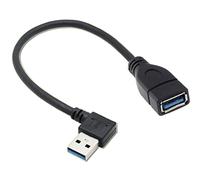 cablecc Cable de extensión USB 3.0 tipo A macho a USB 3.0 tipo A hembra en ángulo recto