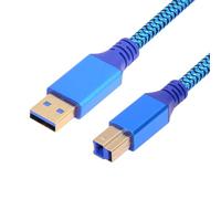 cablecc Cable de extensión USB 3.0 tipo A macho a USB 3.0 tipo B macho, de 5 Gbps, para disco SSD, datos de cámara, azul, 30 cm
