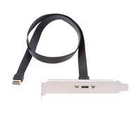 cablecc Cable de extensión USB 3.2 de 20 pines tipo E IDC a USB-C tipo C hembra de 20 Gbps con tornillo de montaje en panel, Adaptador USB a Tipo C