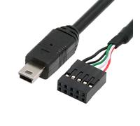 cablecc Cable de placa base USB 2.0 de 9 pines y 10 pines a mini USB de 5 pines para cámara de panel de sensor de mini monitor, 50 cm
