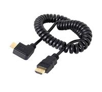 Cablecc Cable de resorte elástico HDMI a HDMI en ángulo recto de 90 grados para HDTV, DVB, DVD, PC, 1,2 m