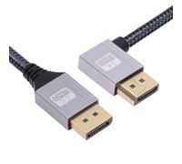 cablecc Cable DisplayPort DP a DP Ultra HD UHD 4K 60Hz 32.4Gbps de alta velocidad en ángulo recto funda plateada 2.0M