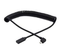 cablecc Cable en espiral para teclado USB C para videojuegos, micro USB macho a tipo C hembra, extensión de alimentación y cable de datos