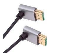 cablecc Cable HDMI 2.1 Cable HDTV ultradelgado 8K 4K Cable delgado súper flexible con ángulo inferior a ángulo inferior 90 grados tipo A para computadora HDTV (50 cm)