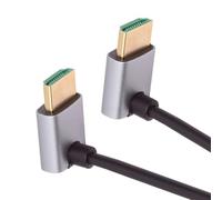 cablecc Cable HDMI 2.1 Cable HDTV ultrafino 8K 4K Cable delgado hipersúper flexible en ángulo hacia arriba a ángulo superior 90 grados tipo A para computadora HDTV (50 cm)