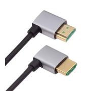 cablecc Cable HDMI 2.1 Cable HDTV ultrafino 8K 4K Cable delgado hipersúper flexible en ángulo izquierdo a ángulo derecho 90 grados tipo A para computadora HDTV (50 cm)