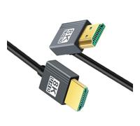 cablecc Cable HDMI 2.1, HDMI macho a macho de 90 grados en ángulo 8K a 60Hz 4K a 120Hz 48Gbps de ultra alta velocidad, cable chapado en oro de 2.0 m para TV, monitor, computadora