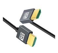 cablecc Cable HDMI 2.1, HDMI macho a macho de 90 grados en ángulo descendente, 8 K a 60 Hz, 4 K a 120 Hz, 48 Gbps, cable chapado en oro de ultra alta velocidad de 1.0 m para TV, monitor, computadora
