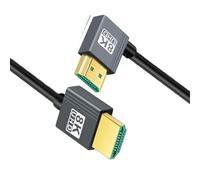 cablecc Cable HDMI 2.1, HDMI macho a macho de 90 grados en ángulo recto 8K @60Hz 4K @120Hz 48Gbps Ultra Alta Velocidad Flexibilidad Cable chapado en oro 2.0M para TV, monitor, computadora