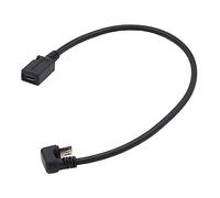 cablecc Cable micro USB 2.0 de 5 pines macho a hembra de extensión de datos de alimentación opuesto en forma de U en ángulo trasero para teléfono portátil