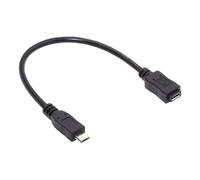 cablecc - Cable Micro USB 2.0 de 5 pines, tipo macho a hembra, para tableta, teléfono y extensión OTG (20 cm)