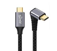 Cablecc Câble Type-C USB-C 90 Degrés Vers USB 3.1 Mâle 10 Gbit/s 100W Pour Ordinateur Portable et Téléphone - 200 cm