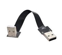 cablecc Cable USB 2.0 Tipo A Macho a Tipo A Macho de Datos Plano Delgado FPC con Ángulo Hacia Abajo de 90 Grados para FPV y Disco y Escáner e Impresora 50CM