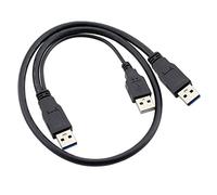 cablecc Cable USB 3.0 de tipo A a doble tipo A en Y de alimentación extra de dos macho A a macho USB para disco duro externo Super Speed 5 Gbps