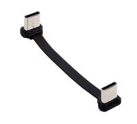 cablecc Cable USB Cargador Plano Delgado de 65 W ltra de Datos de Alimentación USB-C Tipo C a USB-C, Conector en Ángulo, Carga Rápida para Laptop, Tableta, Teléfono