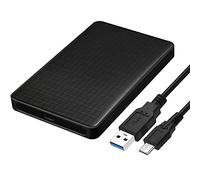 Cablecc Carcasa de Disco Duro Externo USB-C Tipo C a SATA SSD de 2.5 Pulgadas para Laptop y PC