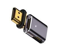 cablecc Conector magnético 8K, conector a toma, 90 grados de ángulo recto, tipo A, HDMI 2.1, adaptador de vídeo recto para HDTV de portátil