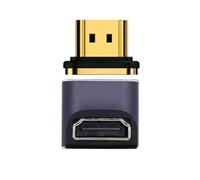 cablecc Conector magnético 8K macho a hembra ángulo de 90 grados hacia abajo tipo A HDMI 2.1 adaptador de vídeo recto para portátil HDTV