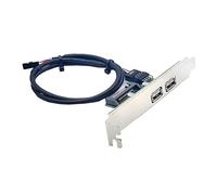 cablecc Conector USB 2.0 dual, panel de montaje interno a cable de placa base de 9 pines con alimentación SATA adicional y soporte de 12 cm