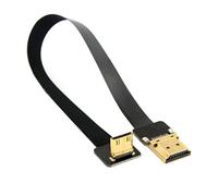 Cablecc CYFPV - Cable plano Mini HDMI macho a HDMI macho FPC, 90 grados hacia arriba, 20 cm, para pilotaje con visión remota (FPV), para fotografía aérea HDTV