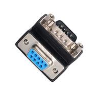 cablecc DB9P Adaptador de extensión D-Sub RS232 macho a hembra de 90 grados en ángulo de 90 grados